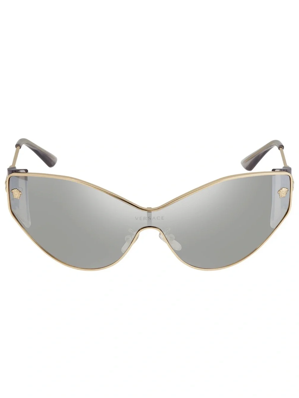 New Versace VE2239 12526G Gold-Tone Cat-Eye Sunglasses Silver Lenses Authentic